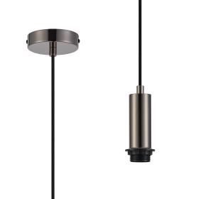 D1020BC  Wick 1.7m 1 Light Pendant, 1 x E27, Black Chrome